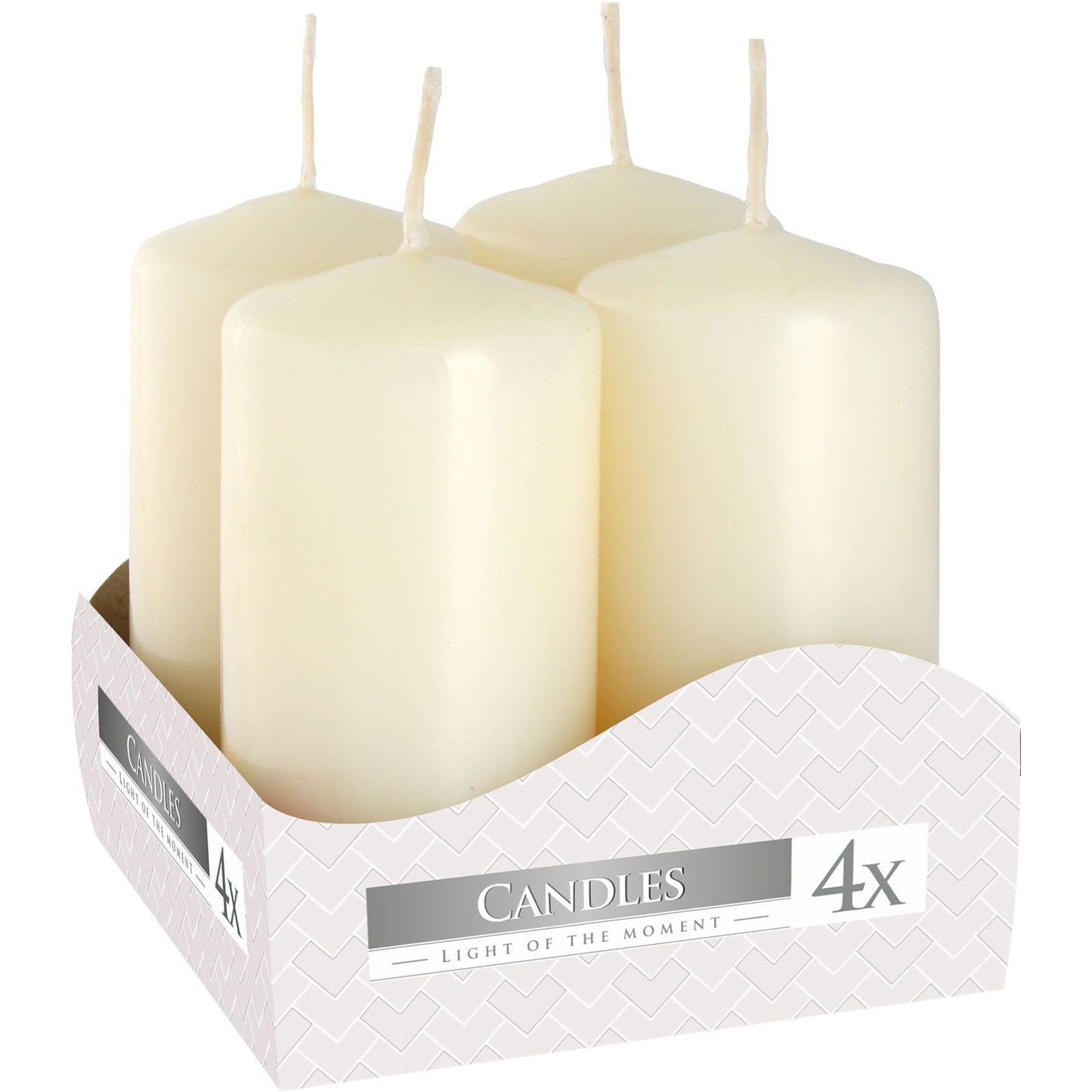 Set of Pillar Candles 40x80mm (4 pieces) - Ivory